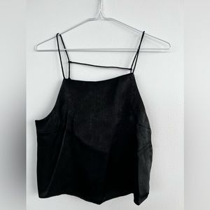 Delicate satin-like Black Tank Top